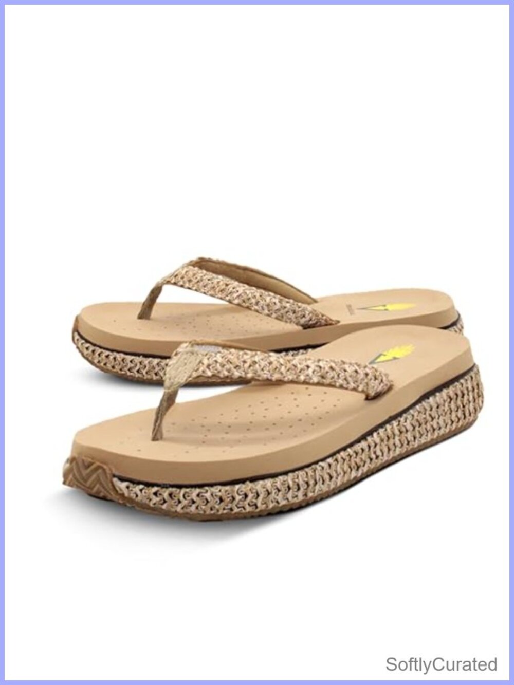 Woven Raffia Womens Platform Thong Sandal Comfort Slip On Outdoor